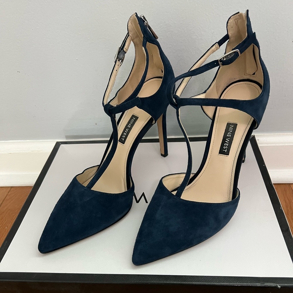 Navy Suede Nine West Heels